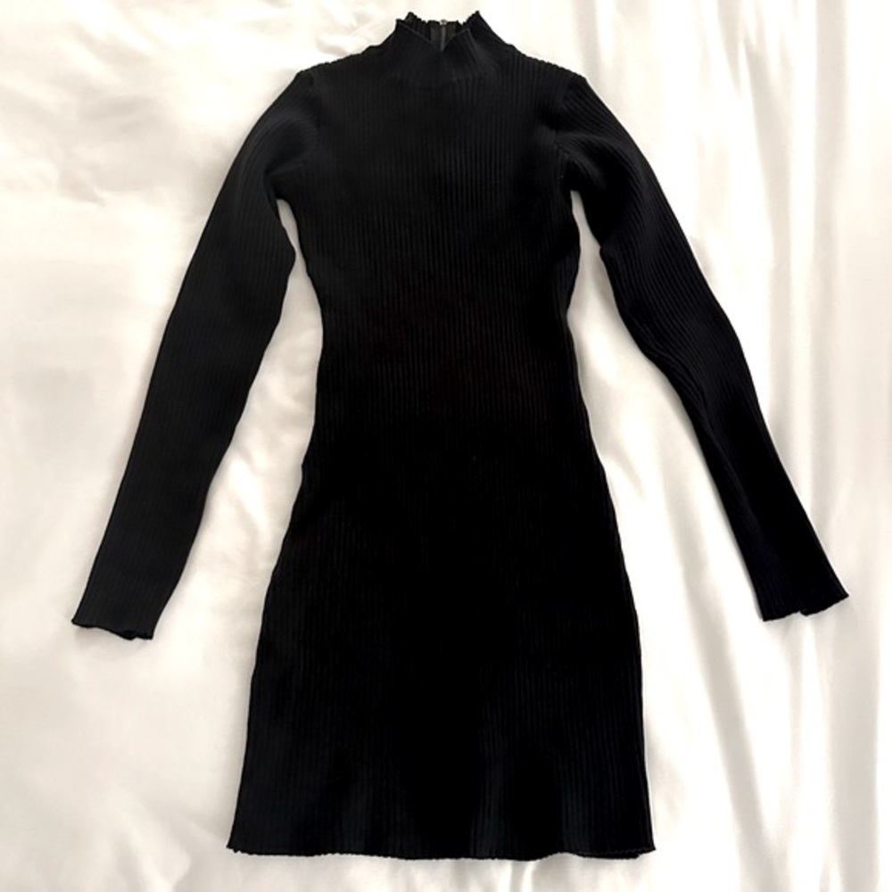 Ribbed Turtleneck Dress